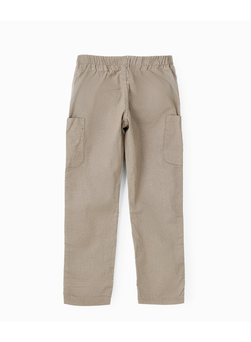 JAM Boys Light Brown Cotton Cargo Pants with Drawstring - Image 2